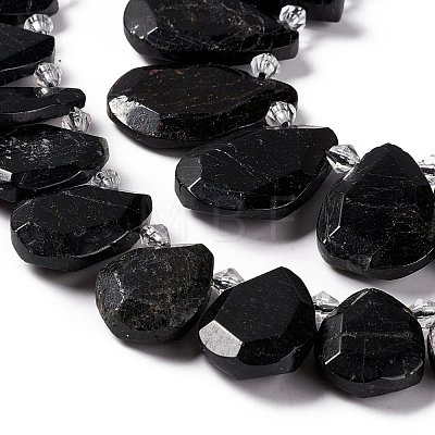 Natural Black Tourmaline Beads Strands G-F719-15-1