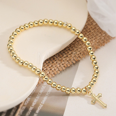 Brass Micro Pave Clear Cubic Zirconia Charm Bracelets WG86A15-05-1