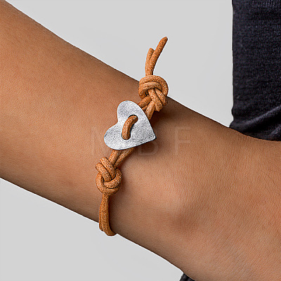 Heart Imitation Leather Cord Bracelets FS-WG388D3-01-1