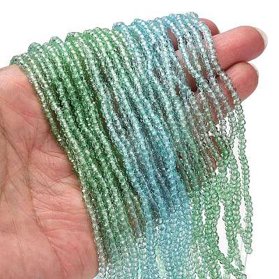 Transparent Painted Glass Beads Strands X1-DGLA-A034-T2mm-A16-1