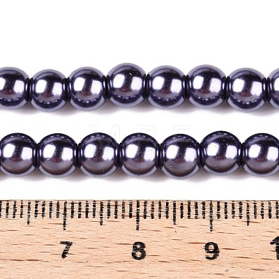 Baking Painted Pearlized Glass Pearl Round Bead Strands HY-Q003-4mm-73-1