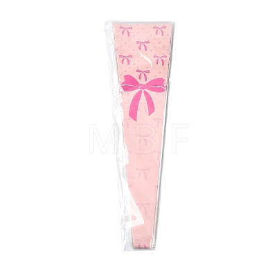 Bowknot Print Transparent PE Cone Flower Sleeves ABAG-FZC0002-001G-1