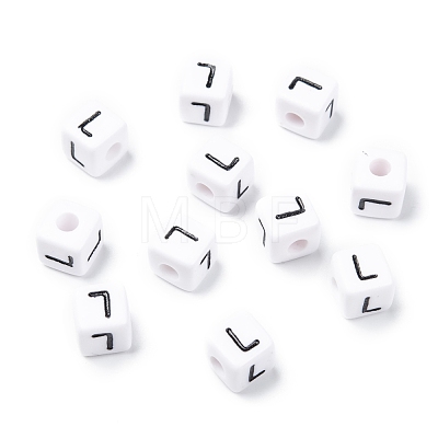 Letter Acrylic European Beads OPDL-R050-10mm-L-1