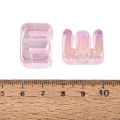 UV Plating Transparent Acrylic European Beads OACR-M027-02E-01-1