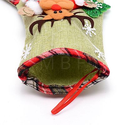 Reindeer Cloth Hanging Christmas Stocking HJEW-SZC0004-19-1