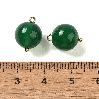 Natural Green Onyx Agate(Dyed & Heated) Sphere Charms G-G110-01G-03-1