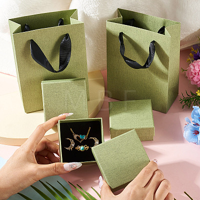 3Pcs Square Paper Jewelry Display Cases CON-TA0001-39E-01-1