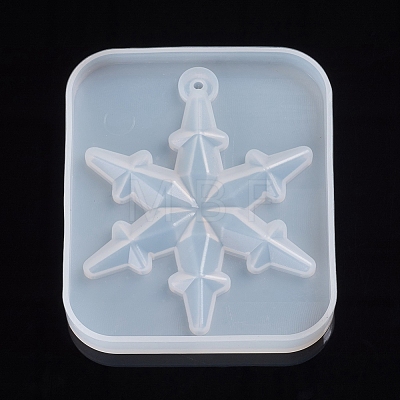 Christmas Snowflake Resin Casting Silicone Pendant Molds DIY-WH0162-57-1