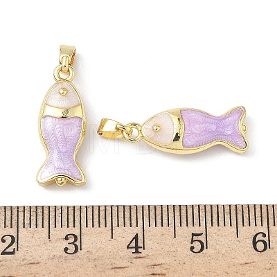 Brass Enamel Pendants KK-Z134-06G-03-1