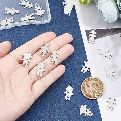Unicraftale 16Pcs 4 Style 201 Stainless Steel Connector Charms STAS-UN0035-52-1