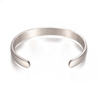 Tarnish Resistant 304 Stainless Steel Cuff Bangles LS-STAS-I110-10-8mm-P-1
