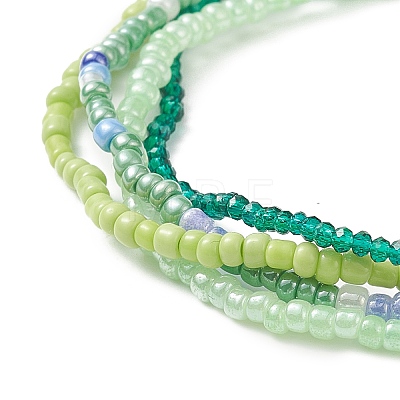 Glass Seed Beads Beaded Multi-strand Bracelets BJEW-JB09072-1