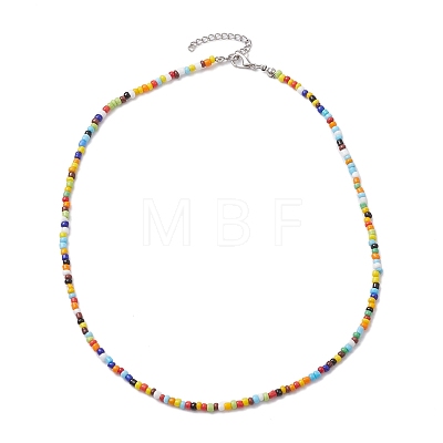 Bohemian Style Glass Beaded Necklaces for Women NJEW-JN04656-1