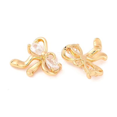 Brass Micro Pave Cubic Zirconia Charms KK-S389-03G-04-1