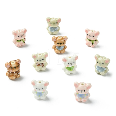 16Pcs 8 Colors Handmade Porcelain Beads PORC-CJ0001-53-1