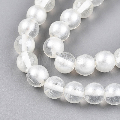 Baking Paint Transparent Glass Beads Strands DGLA-N011-10mm-01-1