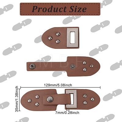 Fingerinspire 6 Sets PU Imitation Leather Sew on Toggle Buckles FIND-FG0001-84-1