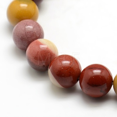 Round Natural Mookaite Beads Strands G-P062-65-1