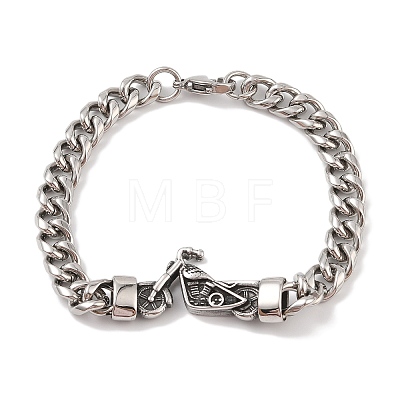 304 Stainless Steel Viking Lion Link Chain Bracelets for Men BJEW-B096-38AS-1