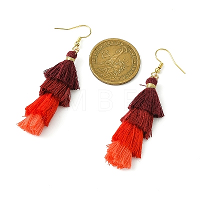 Colorful Tassel Pendants Dangle Earrings for Women EJEW-JE06108-1