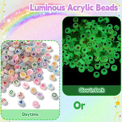 Luminous Acrylic Beads MACR-YW0002-96-1
