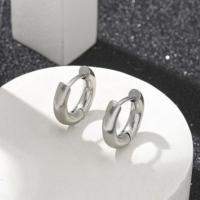 Frosted 304 Stainless Steel Huggie Hoop Earrings for Women EJEW-C096-32E-P-1