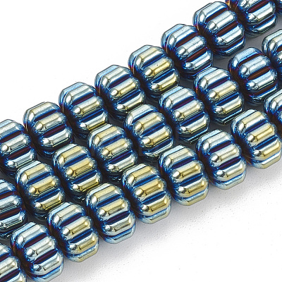 Electroplate Non-magnetic Synthetic Hematite Corrugated Beads Strands G-T061-108C-1