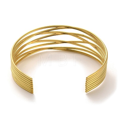 Golden 304 Stainless Steel Cuff Bangle for Women BJEW-C050-02C-G-1