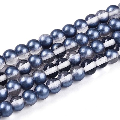 Baking Paint Transparent Glass Beads X1-DGLA-N011-6mm-08-1