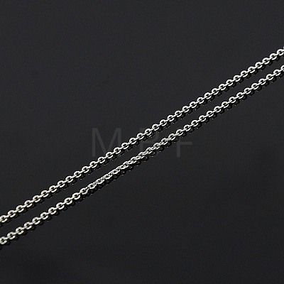 Trendy Unisex Sterling Silver Cable Chains Necklaces X-STER-M034-A-07-1