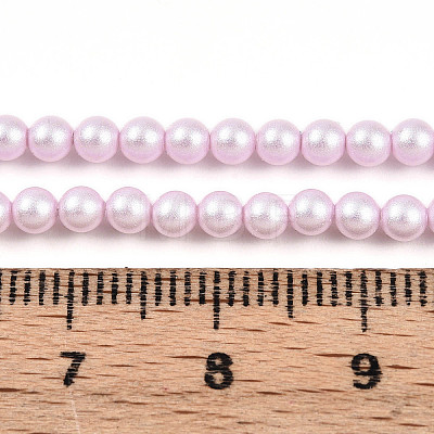 Baking Painted Pearlized Glass Pearl Bead Strands HY-N002-3mm-C03-1