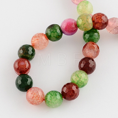 Colored Natural Multi-Color Agate Beads Strands G-R177-8mm-04-1