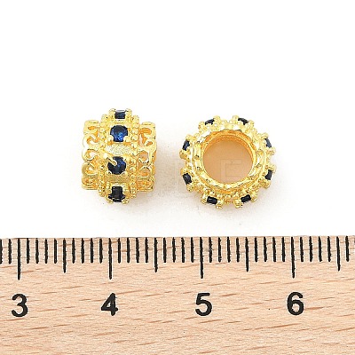 Brass Micro Pave Cubic Zirconia European Beads KK-P297-01G-03-1