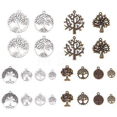   120Pcs 12 Style Tibetan Style Alloy Pendants FIND-PH0004-87-1