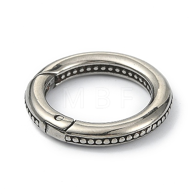 Tibetan Style 316 Surgical Stainless Steel Spring Gate Rings STAS-E191-02AS-1