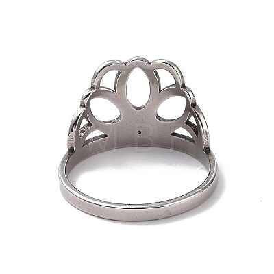 201 Stainless Steel Crown Finger Ring RJEW-J051-41P-1