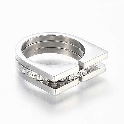 304 Stainless Steel Wide Band Finger Rings RJEW-E153-08P-1