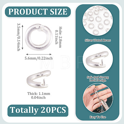 20Pcs Brass Open Jump Rings KK-TA0008-76S-1