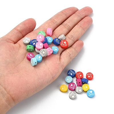 100Pcs 10 Colors Handmade Polymer Clay Beads CLAY-YW0001-64-1