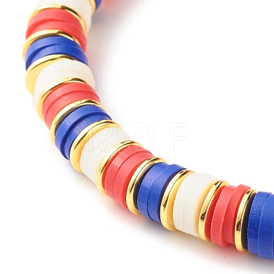 Handmade Polymer Clay Heishi Beads Stretch Bracelets BJEW-JB07309-1
