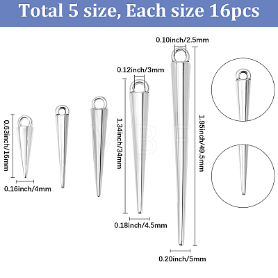 80Pcs 5 Styles Alloy Pendants FIND-SC0023-56-1