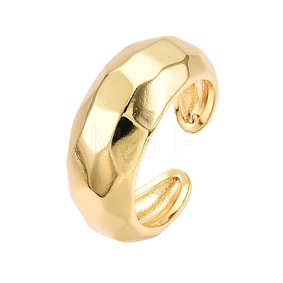 Brass Open Cuff Rings for Women X-RJEW-D016-08G-1