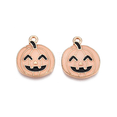 Halloween Theme Rack Plating Luminous Alloy Enamel Pendants ENAM-N056-229G-1