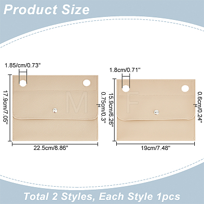 WADORN 2Pcs 2 Styles PU Imitation Leather Bag Organiser Inserts DIY-WR0002-87B-1