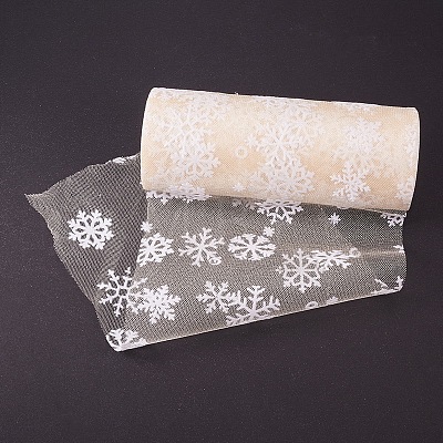 Snowflake Deco Mesh Ribbons OCOR-P010-G02-1