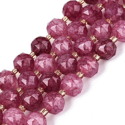 Ombre Effect Dyed Transparent Crackle Glass Beads Strands GLAA-Q111-10MM-04-1
