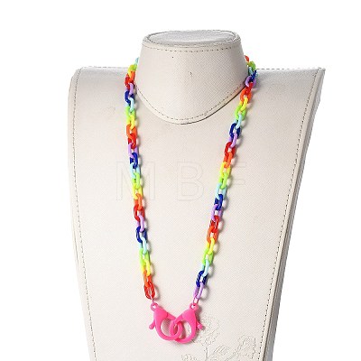 Personalized Acrylic Cable Chain Necklaces X-NJEW-JN02899-1