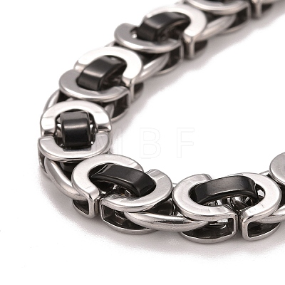 304 Stainless Steel Byzantine Chains Bracelet STAS-E160-06EBP-1