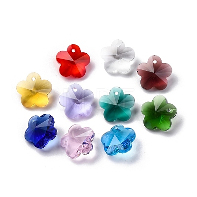 100Pcs 10 Colors Glass Pendants AJEW-H154-08C-1