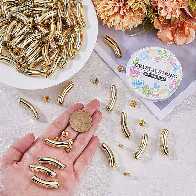 DIY Acrylic Tube & Brass Rhinestone Beads Jewelry Making Kits DIY-SP0002-17-1